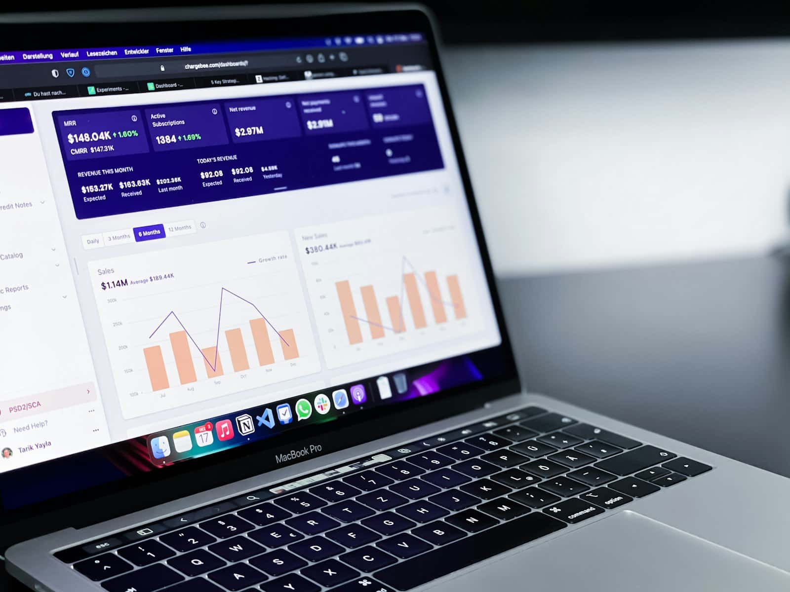 A laptop showing a website analytics view